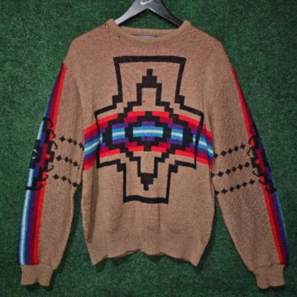 Pendleton Western Wool Sweater Aztec Southwestern Knit Pullover pendleton